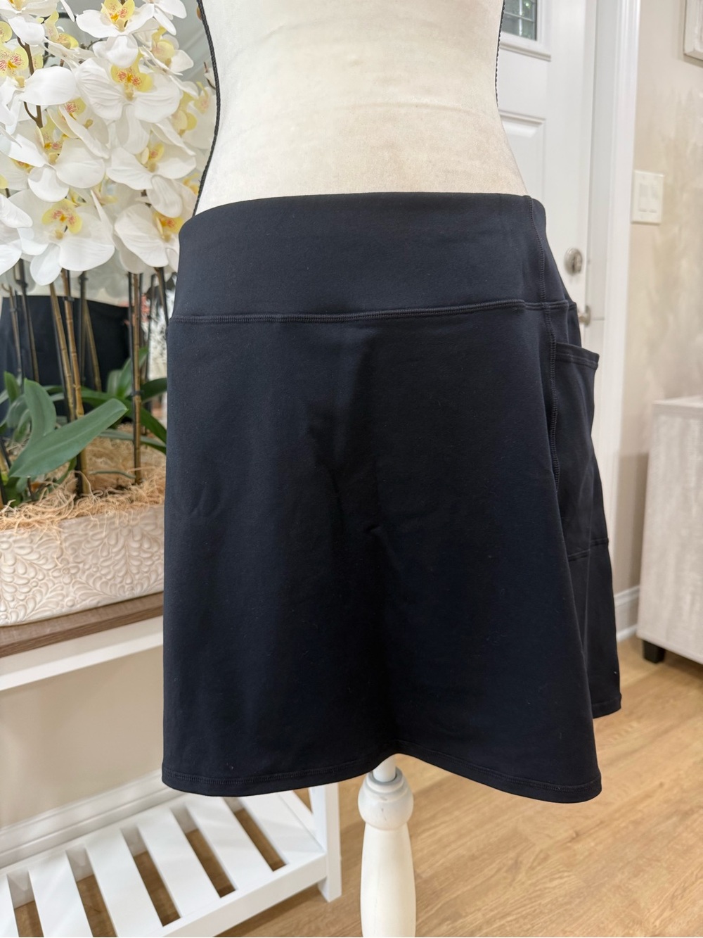 Skechers Active Athletic Skirt Skort Womens Size 2XL Black Stretch Pockets